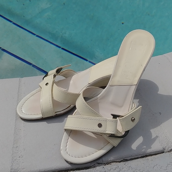 Dior Shoes - DIOR Patent Leather D Logo slides mules sandals Easter 36 6
